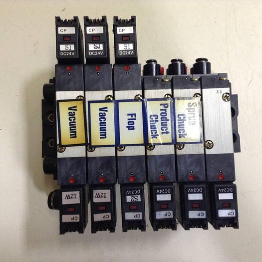 Used KOGANEI Manifold & Solenoid Valves A180-4E2-CPLL-12W #86142