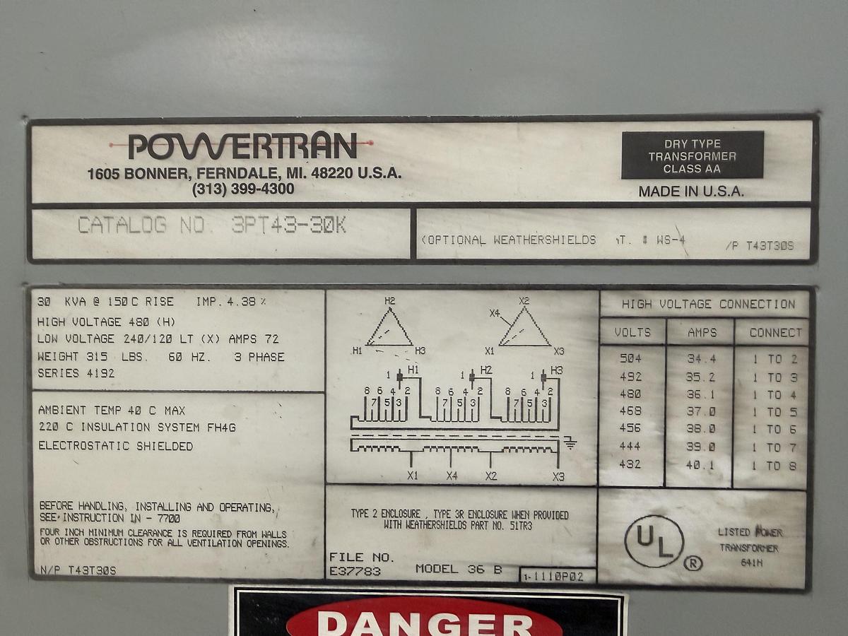 Used POWERTRAN 3PT43-30K