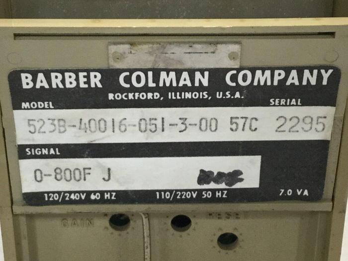 Used BARBER COLMAN Temperature Controller 523B-40016-051-3-00 57C #109145