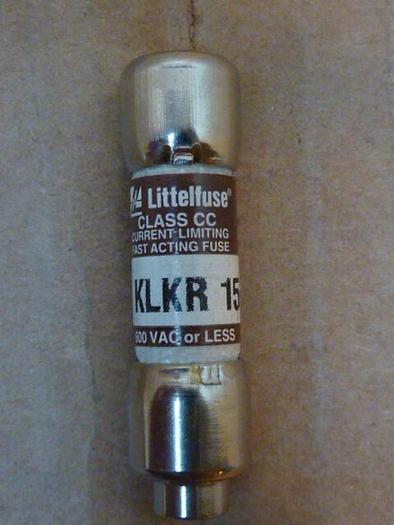 Used LITTELFUSE 15 Amp Fuse KLKR-15 #26952