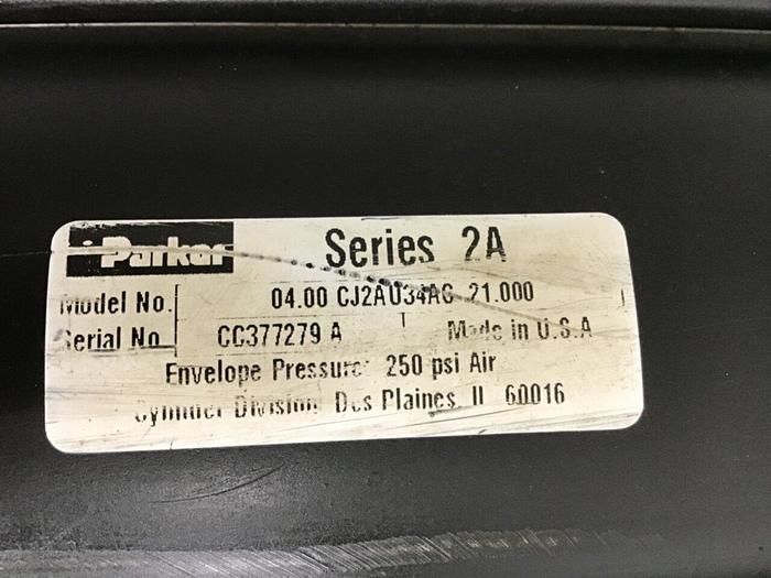 Used PARKER Air Cylinder 04.00 CJ2AU34AC 21.000 #139845
