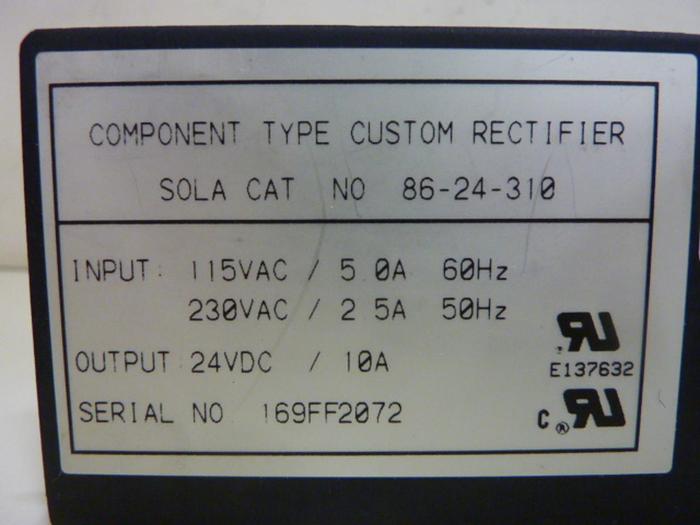 Used SOLA ELECTRIC Power Supply 86-24-310 #60361