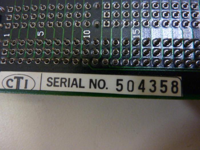 Used CTI Van Dorn Control Rack Board CTI 605 Z9411044B #51529