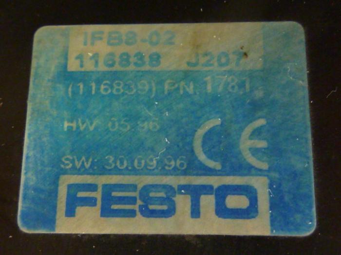 Used FESTO Control Block / Valve Terminal IFB8-02 #52848