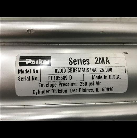 Used PARKER Pneumatic Cylinder 02.00 CBB2MAUS14A 25.00 Used