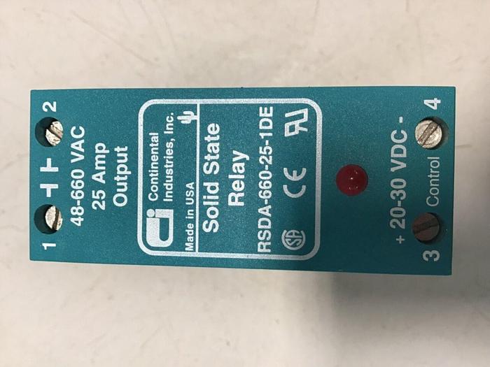 Used CONTINENTAL INDUSTRIES Solid State Relay RSDA-660-25-1DE #138148