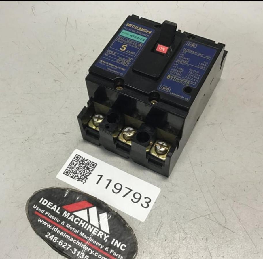 Used MITSUBISHI 5 Amp Circuit Breaker NF30-CS-5 USED