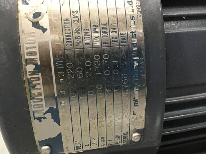 Used SUMITOMO 1/2 HP Induction Motor TC-F/FB-05A #134678