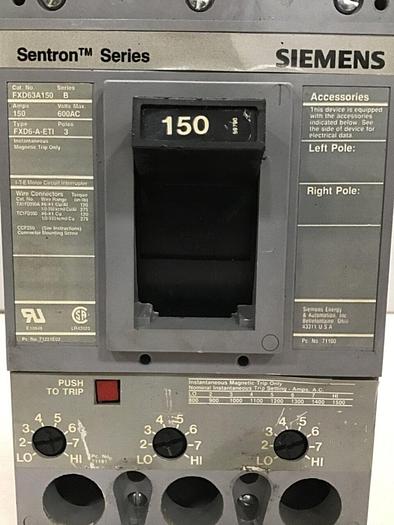 Used SIEMENS 150 Amp Circuit Breaker FXD63A150 Used