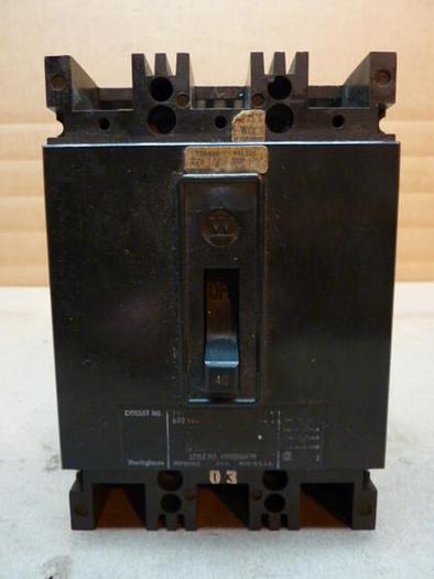 Used WESTINGHOUSE 40 Amp Circuit Breaker 4992D46G39 #29481