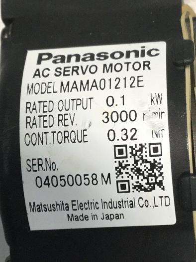 Used PANASONIC AC Servo Motor MAMA01212E #102734