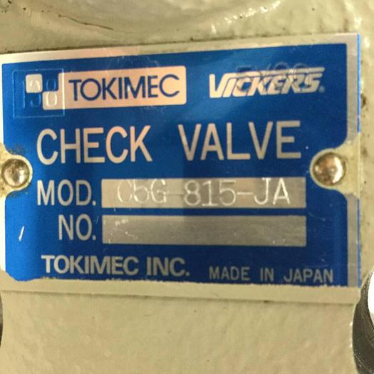 Used VICKERS Tokimec Check Valve C5G-815-JA #92407