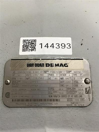 Used RELIANCE ELECTRIC Van Dorn Demag Motor P36G7038B Used