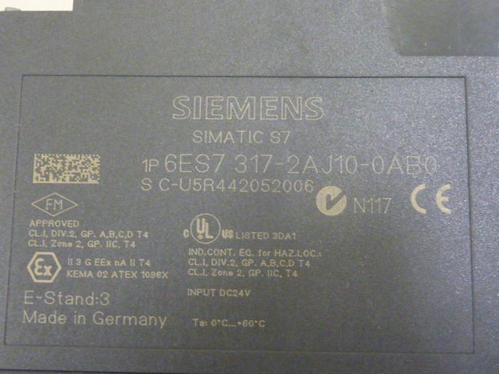 Used SIEMENS Controller Module 6ES7 317-2AJ10-0AB0 Used
