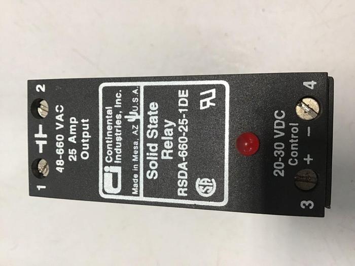 Used CONTINENTAL INDUSTRIES Solid State Relay RSDA-660-25-1DE #134745