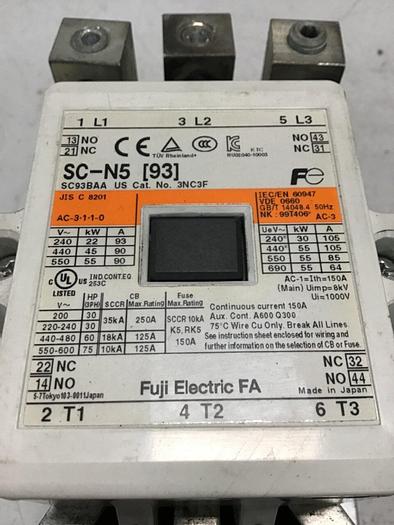 Used FUJI ELECTRIC Contactor SC-N5 3NC3F