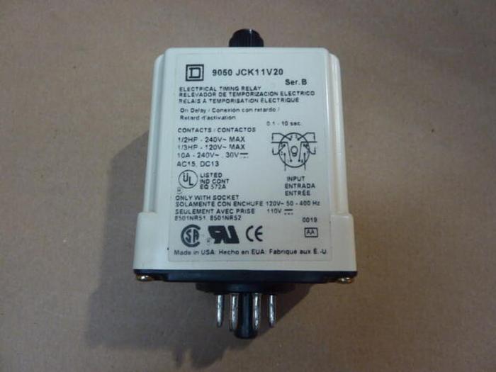Used SQUARE D Time Delay Relay JCK-11V20 #33180