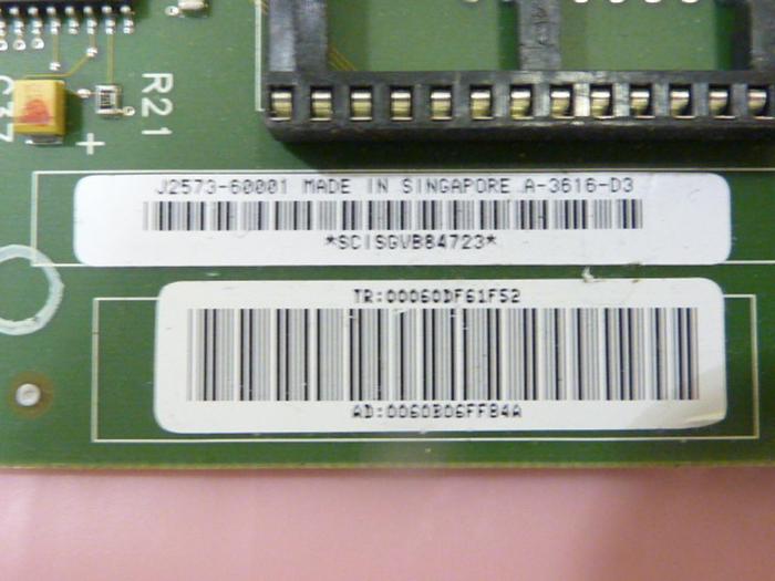 Used HEWLETT PACKARD Ethernet Adapter Card J2573-80001 #43478