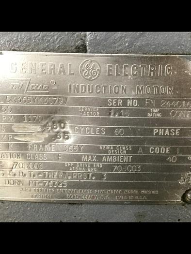 Used GENERAL ELECTRIC 50 HP Motor 5K365YK3079V #106690