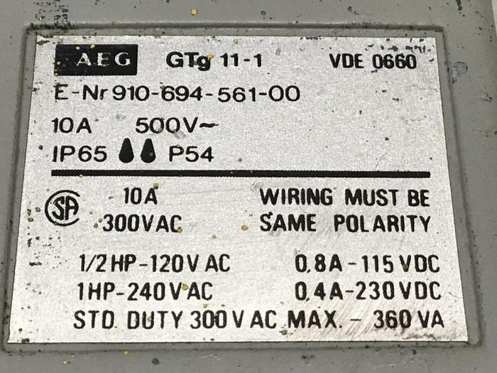 Used AEG Limit Switch E-NR910-694-561-00 #122327