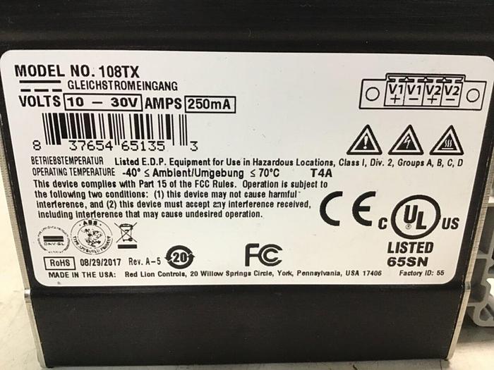 Used RED LION CONTROLS Ethernet Switch 108TX #133901