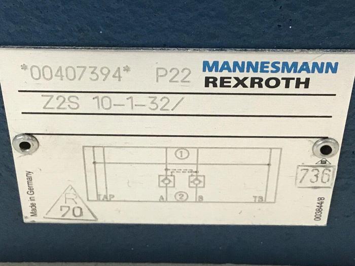 Used MANNESMANN REXROTH Check Valve Z2S10132 #115853