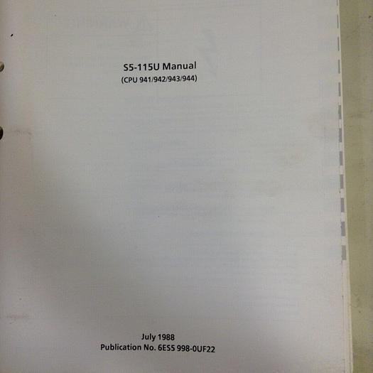 Used SIEMENS Simatic S5 Manual 6ES5 998-0UF22 #70731