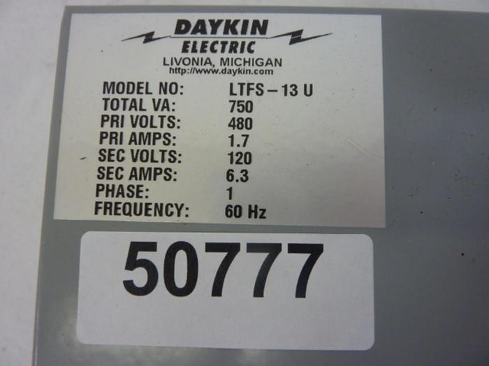 Used DAYKIN 0.75 kVA Transformer Disconnect LTFS-13U #50778