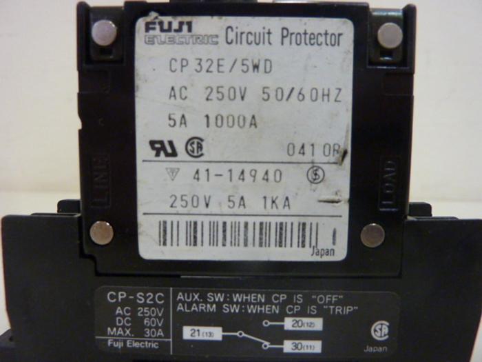 Used FUJI ELECTRIC Circuit Protector CP32E/5WD #46657