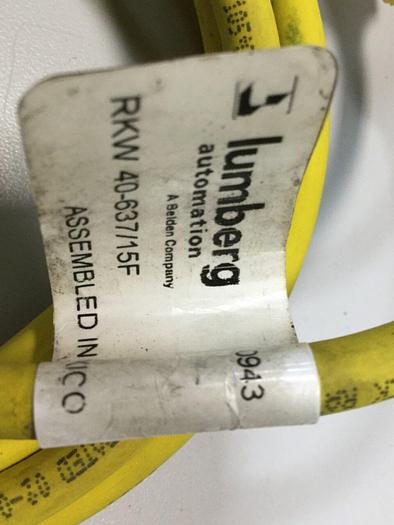 Used LUMBERG Single Ended Cordset RKW 40-637/15F #104410