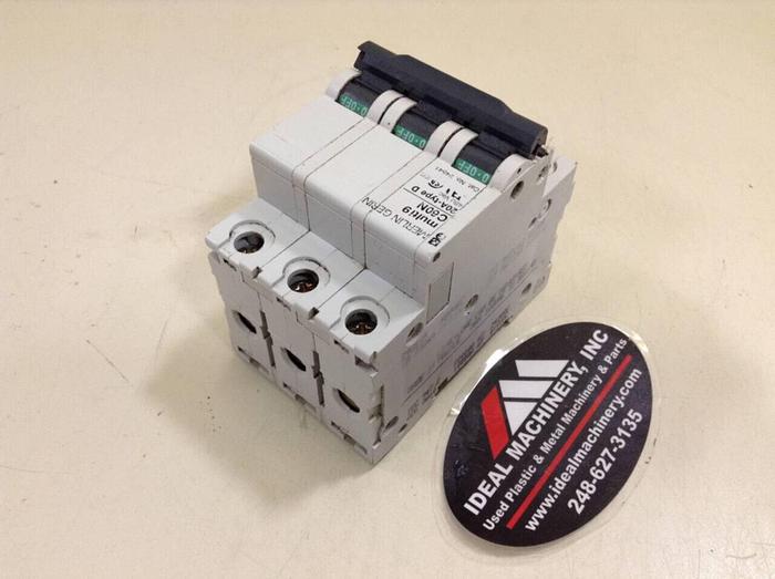 Used MERLIN GERIN 20 Amp Circuit Breaker C60N-20 USED #75706