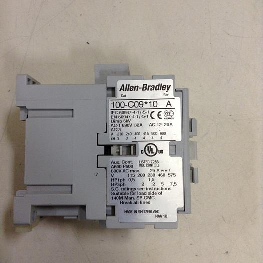 Used ALLEN BRADLEY Contactor 100-C09.10 SER A #82530