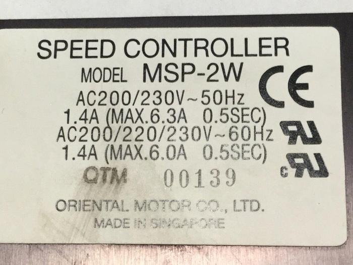 Used ORIENTAL MOTOR Speed Controller MSP-2W #103583