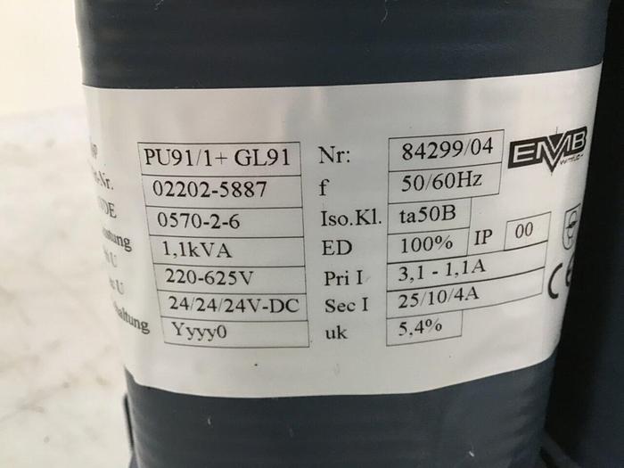 Used EMB WITTLICH 1.1 kVA Transformer PU91-1GL91 #138981