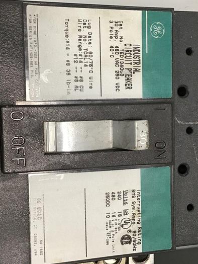 Used GE Circuit Breaker Box TED134030 TE100F #123384