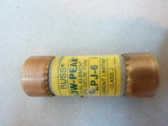 Used BUSSMANN 6 Amp Fuse LPJ-6 #39000