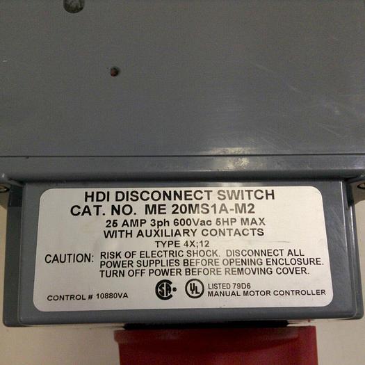 Used MENNEKES 25 Amp Disconnect Switch ME 20MS1A-M2 #70038