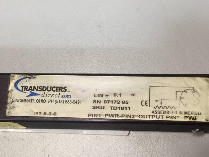 Used DNL / RETURN / NEW ENTRY MADE / TRANSDUCERS DIRECT Transducer TD1611 #98175