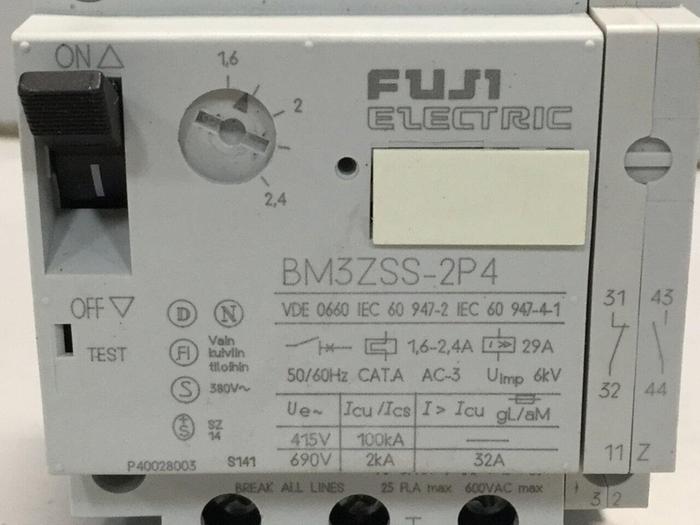 Used FUJI ELECTRIC Manual Motor Starter BM3ZSS-2P4 #108815
