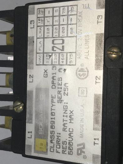 Used SQUARE D Contactor 8910-DPA13 #105400