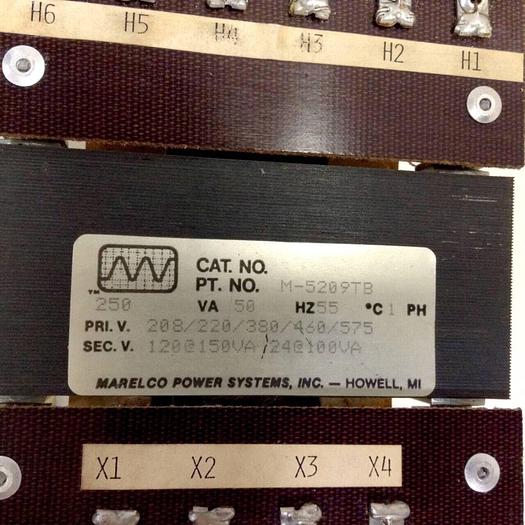 Used MARELCO POWER SYSTEM 0.25 kVA Transformer M-5209TB #70182