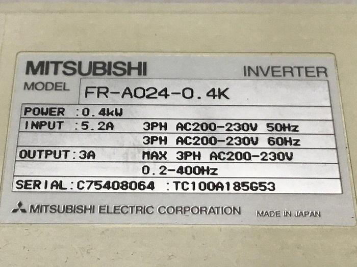 Used MITSUBISHI AC Drive FR-A024-0.4K #128873