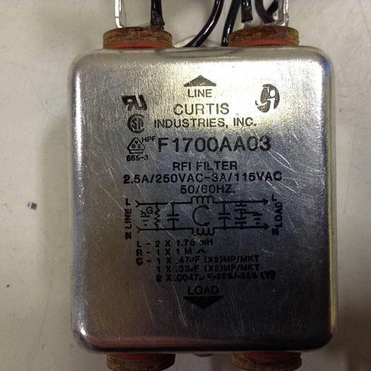 Used CURTIS RFI Filter F1700AA03 #89421