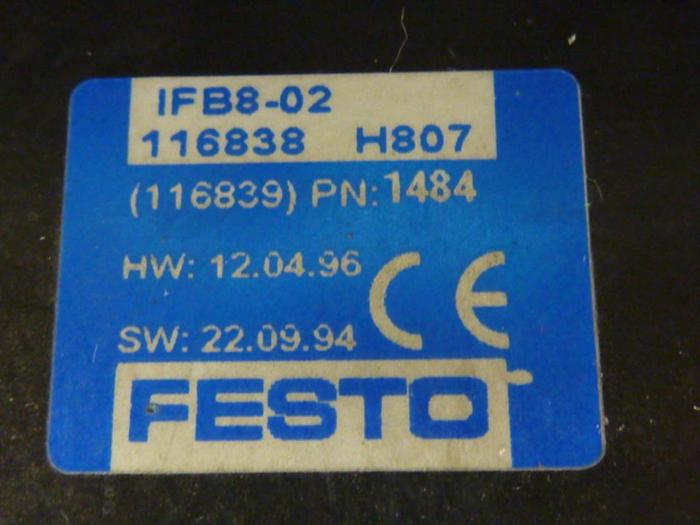 Used FESTO Control Block / Valve Terminal IFB8-02 #52870