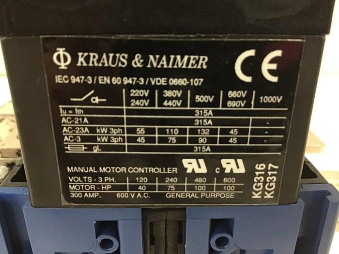 Used KRAUS & NAIMER Disconnect Switch KG 316 Used