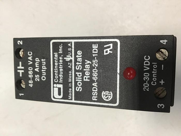 Used CONTINENTAL INDUSTRIES Solid State Relay RSDA-660-25-1DE #134783