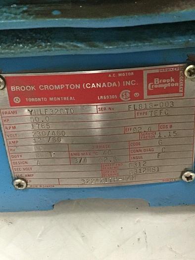 Used BROOK CROMPTON 50 HP Motor 3224217H-04M Used