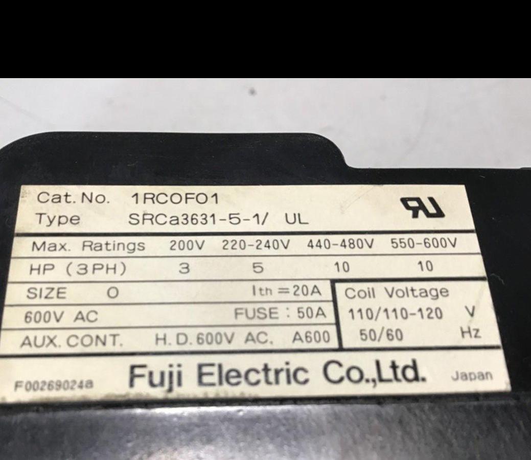 Used FUJI ELECTRIC Contactor SRCA3631-5-1/UL 1RC0F01 USED