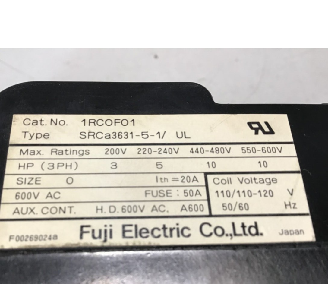 Used FUJI ELECTRIC Contactor SRCA3631-5-1/UL 1RC0F01 USED