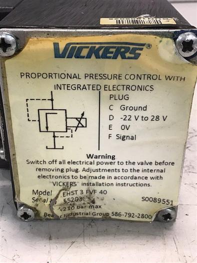 Used EATON-VICKERS Pressure Control Valve EHST-3-FVF-40 Used